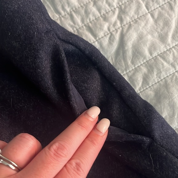 Navy Wool A Line Skirt - Picture 4 of 5